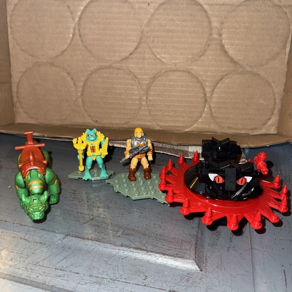 Lot Mega Construx Masters of the Universe MOTU Roton, Mer-Man, He-Man Battle Cat